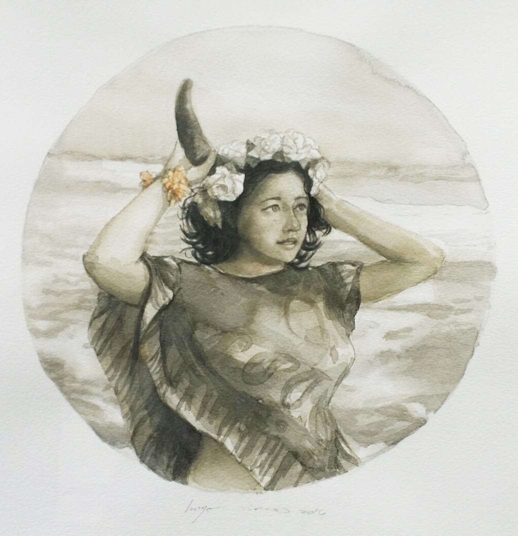 Girl with horn