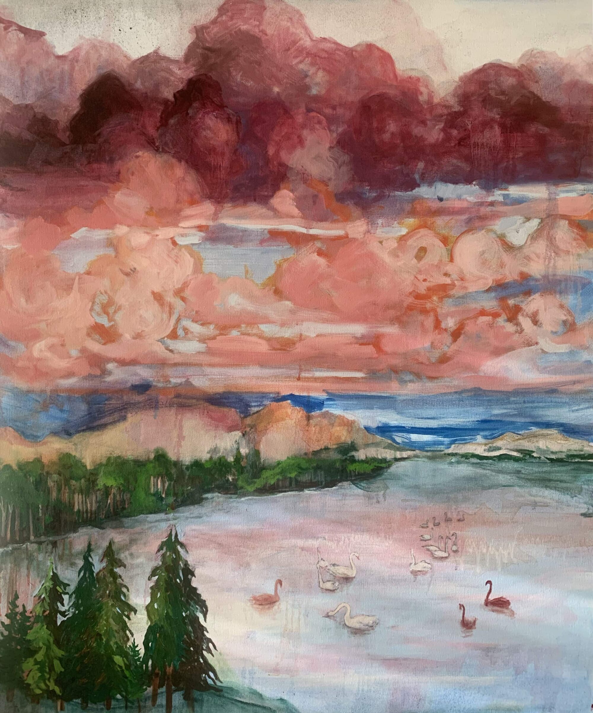 Sarah K Walsh_THREE LAYERS OF SKY_36 x 30 inches_oil on canvas