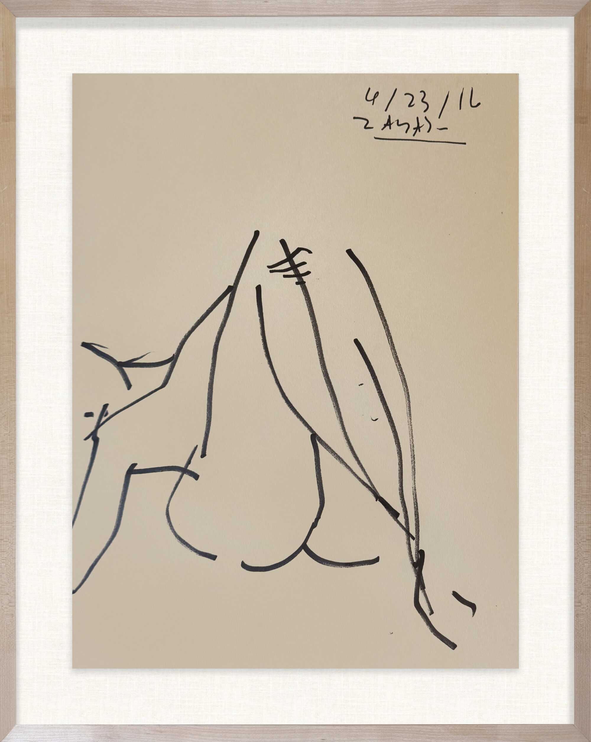 VHZ_NUDE DRAWING II_2016_30 x 28 inches_framed_01