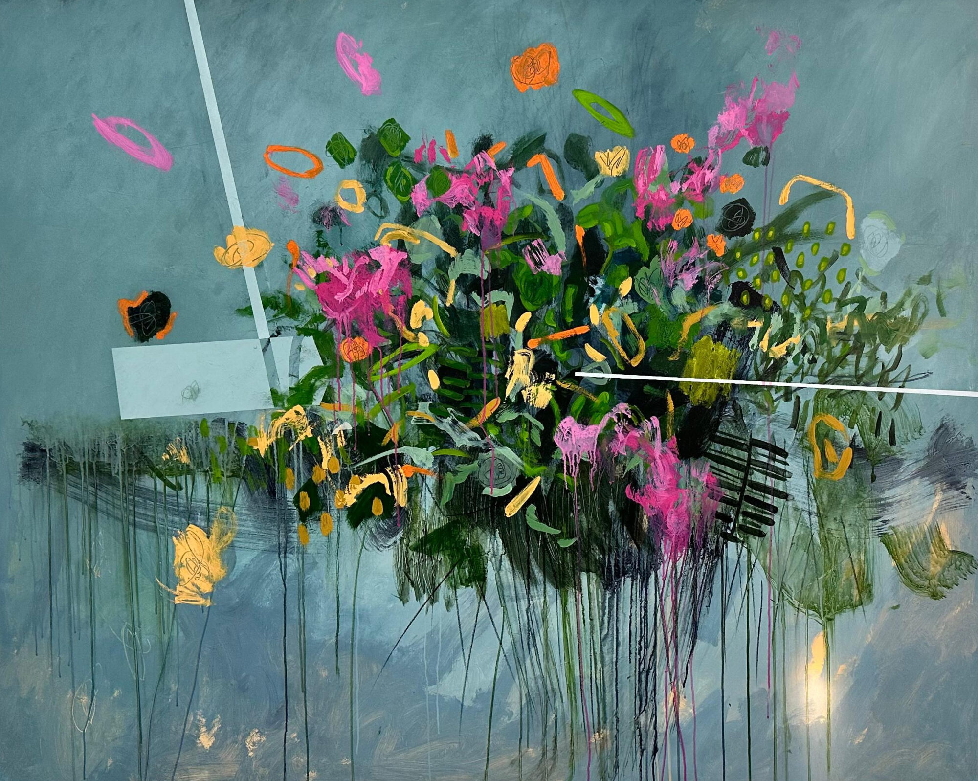 Hector Tadeo_FLOWERS ON THE TABLE_51 x 66 inches